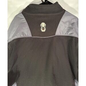 Vtg 2002 Spyder Stryke Fleece FullZip Jacket Mens M Black Gray Ski Outdoor Y2K